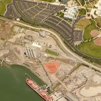 Aerial photo showing one of the industrial sites